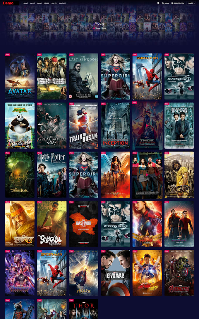 develop live streaming website ott platform live tv website