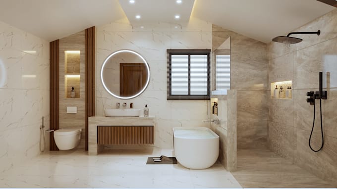 design modern kitchen, bathroom, office space design, 3d rendering, cad drafting