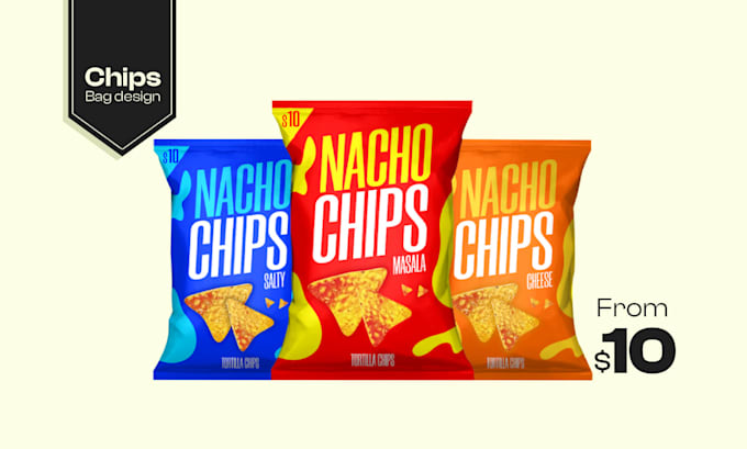 design chips bag, snack packaging and stand up pouch design