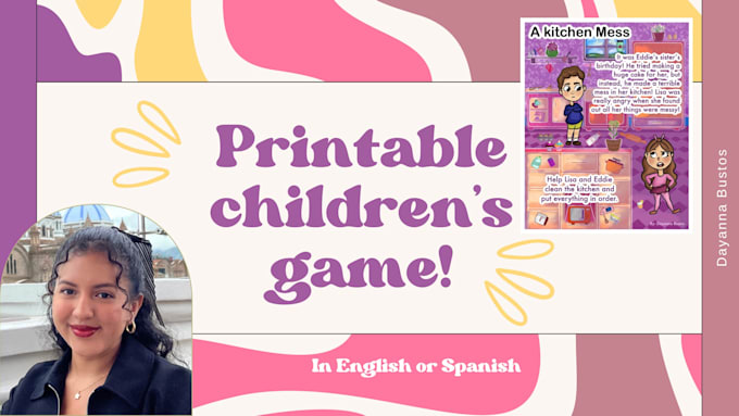 design creative illustrations for kids games and printables