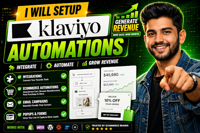 integrate klaviyo, email automation, flows, campaigns, forms