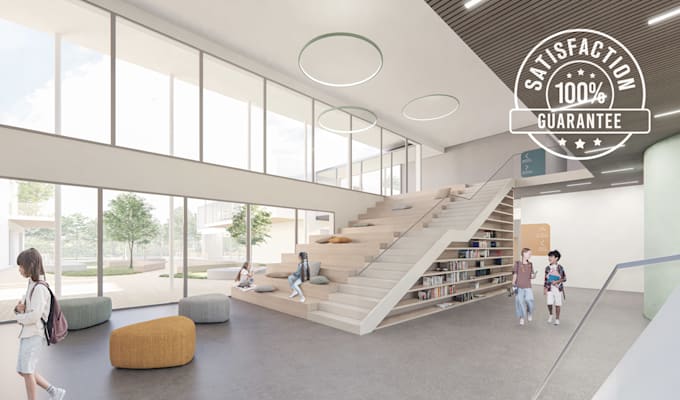 School Rendering Competition Make amazing renderings for architecture competitions by Desphunk | Fiverr