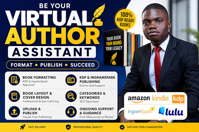 be your virtual author assistant format publish amazon kindle kdp, ingram books