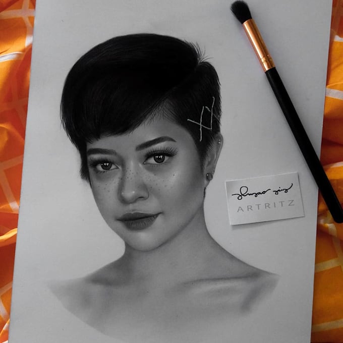 Do portrait art commission using charcoal by Ritzeloyao Fiverr