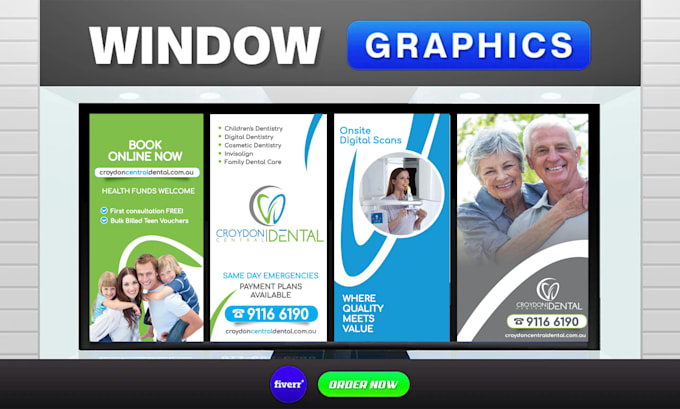 design creative window graphics, shopfront, decal storefront, or signage