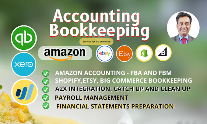 do bookkeeping accounting on  amazon shopify  xero quickbooks