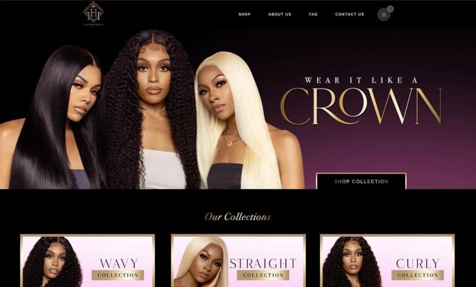 Design hair extension website hair extension store hair store lash
