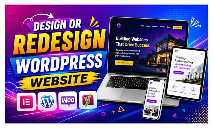 design, redesign, revamp, clone responsive wordpress website with elementor pro