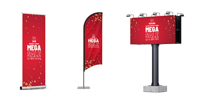 design rollup banners, banners, flags, and billboards