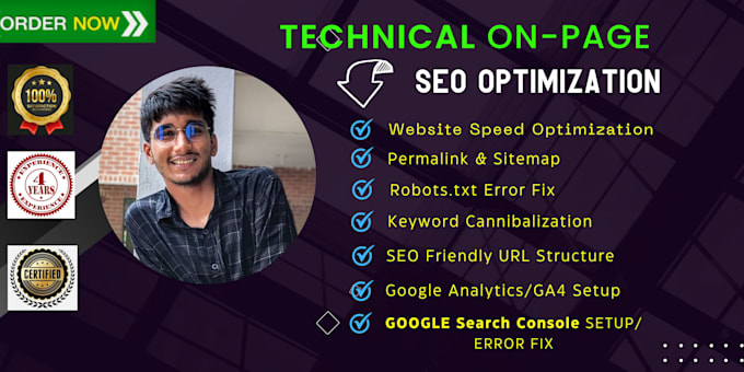 do technical on page SEO optimization for wordpress, wix, shopify website