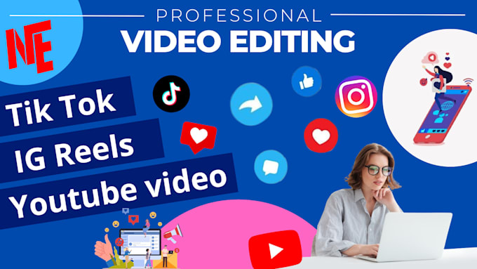 professional video editing for youtube, instagram and tiktok