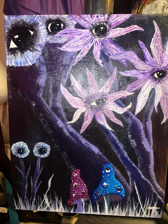 Create custom mixed media hand painted artwork by Travisnicley Fiverr