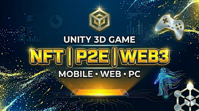 develop an nft, p2e, web3 blockchain game using unity3d for mobile, web, or PC