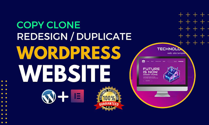 redesign,duplicate,copy clone wordpress website by elementor