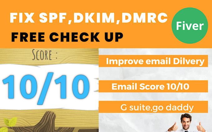 setup or fix spf, dkim, dmrc, and  reduce spam inbox delivery