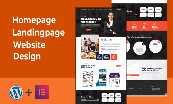 design custom homepage or landing page in elementor