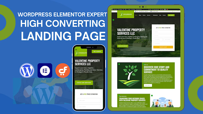 design premium, luxury wordpress website or elementor pro landing page redesign