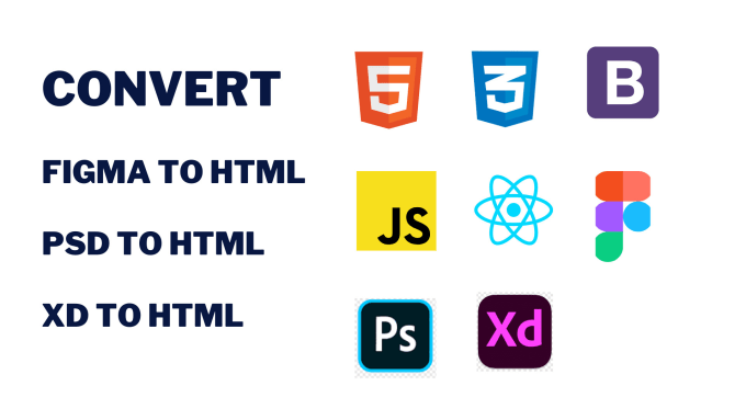 Convert landing page design, figma to html, css, reactjs, sass by ...