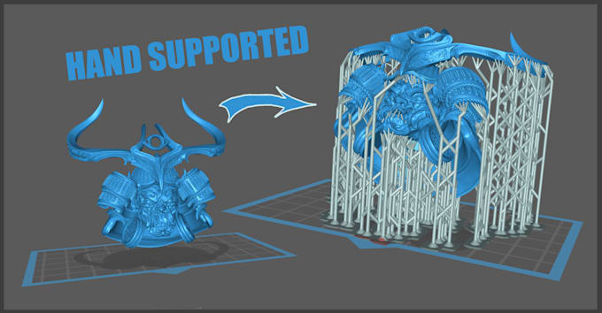 professionaly support your 3d model for resin 3d printing
