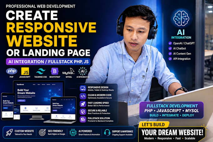 build modern saas web app PHP javascript ai integration