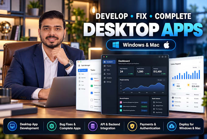develop fix or complete your ai desktop app for windows and mac