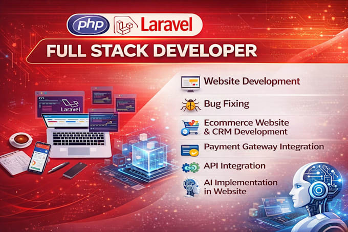 do PHP laravel website,ecommerce,CRM,bug fix, ai implement