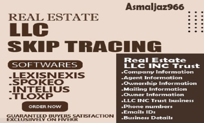do skip tracing for llcs inc trust and business owners with contacts