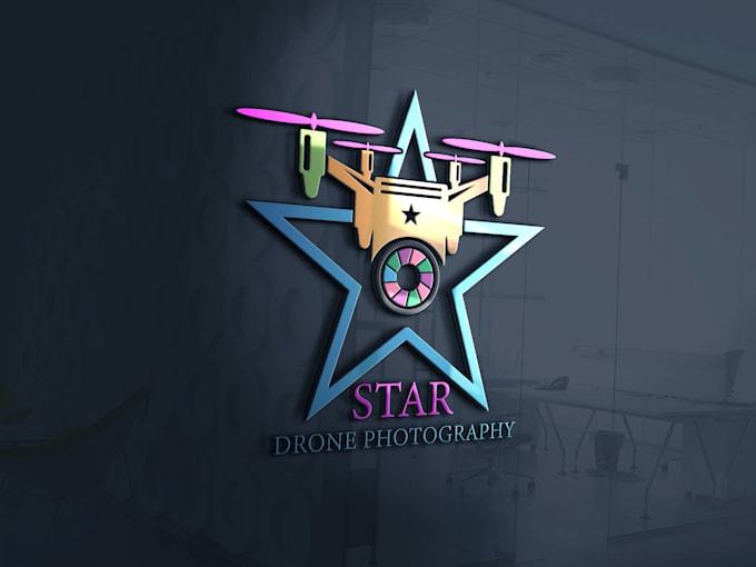 do modern camera drone 3d photography logo design