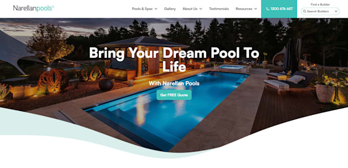 Pool Theme Website Design a unique swimming pool cleaning, pool construction website by ...
