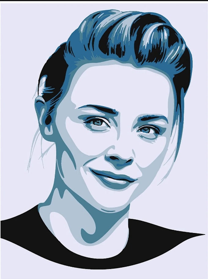Create minimal flat line vector face portrait avatar of you by ...