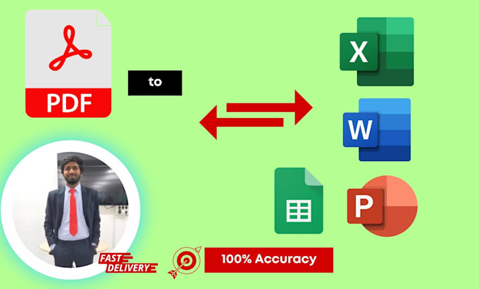 Convert pdf to excel, google sheet, data entry by Bharathkumar864 | Fiverr