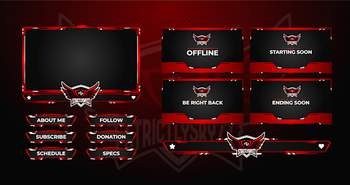 create professional twitch stream overlay package
