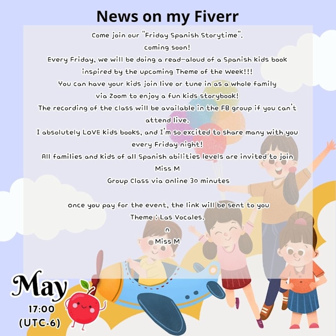 Spanish teacher for yours kids by Emedina19 Fiverr