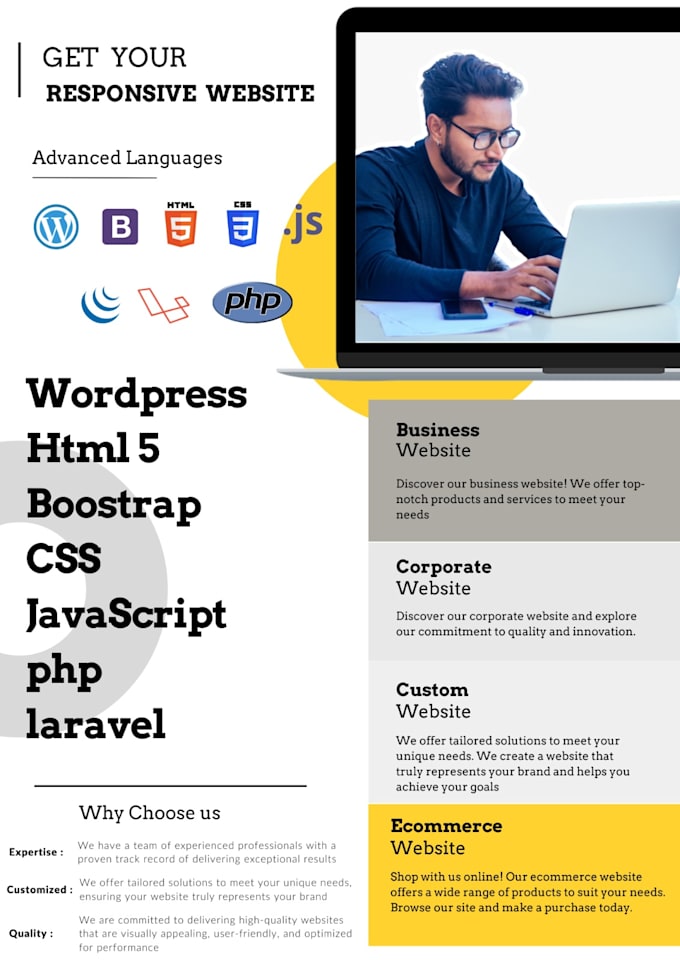 Custom web development front end back end css php html by ...