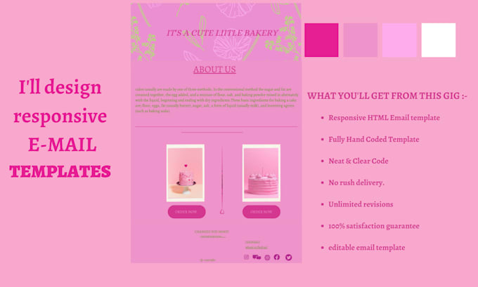 Design responsive html email template by Lamiatahsina | Fiverr