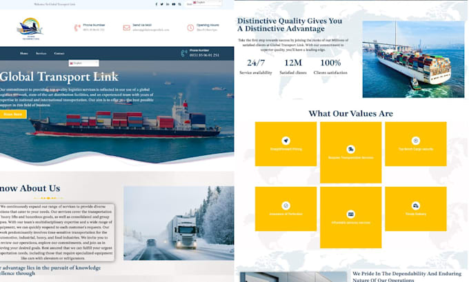 build logistics website, trucking website, transport website