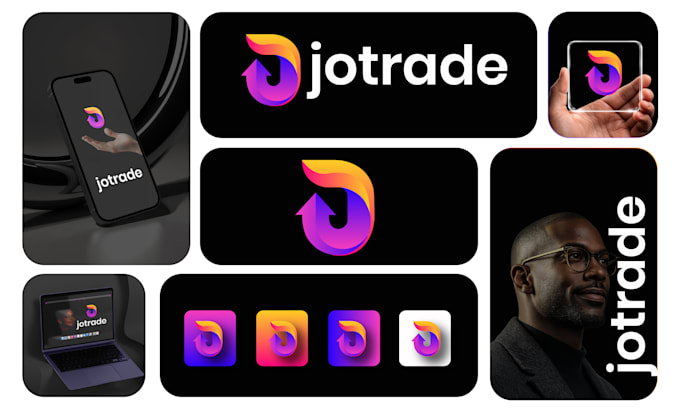 create modern minimalist 3d gradient software saas tech app business logo design