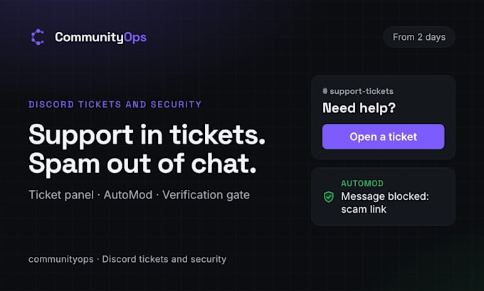 setup discord security, verification and a ticket system