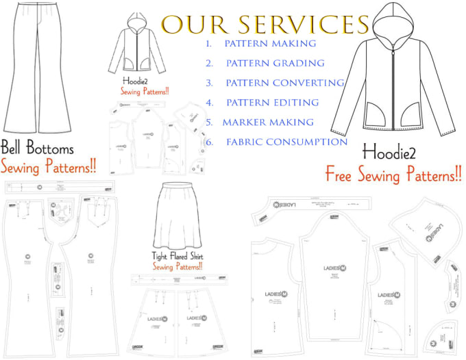 Make sewing pattern and convert into pdf ai mdl lectra dxf by