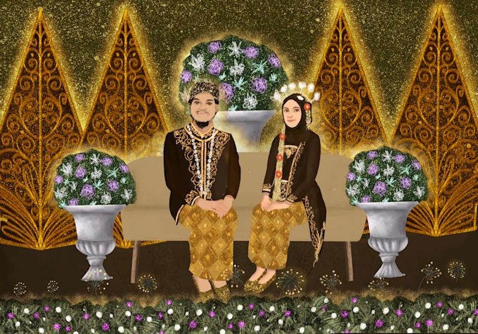custom illustration for wedding