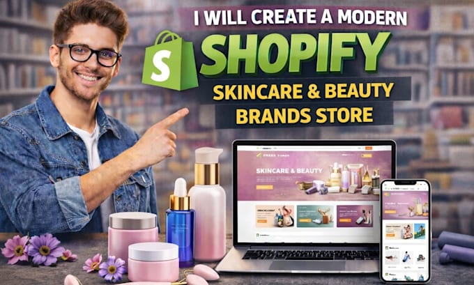 create a modern shopify store for skincare and beauty brands