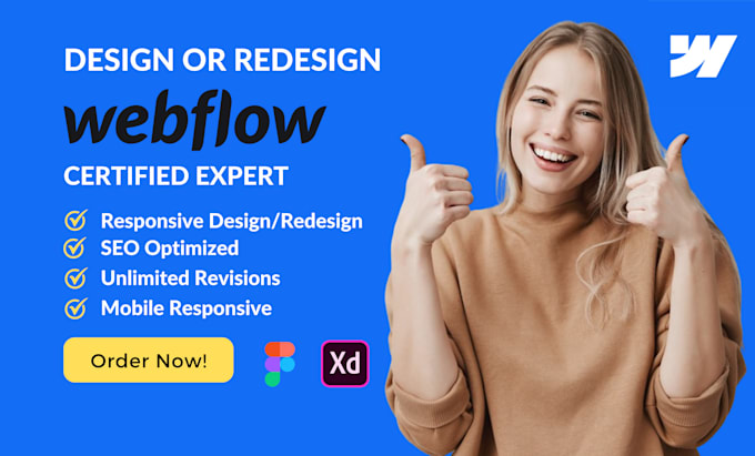 Create webflow website design update webflow design, figma to webflow ...