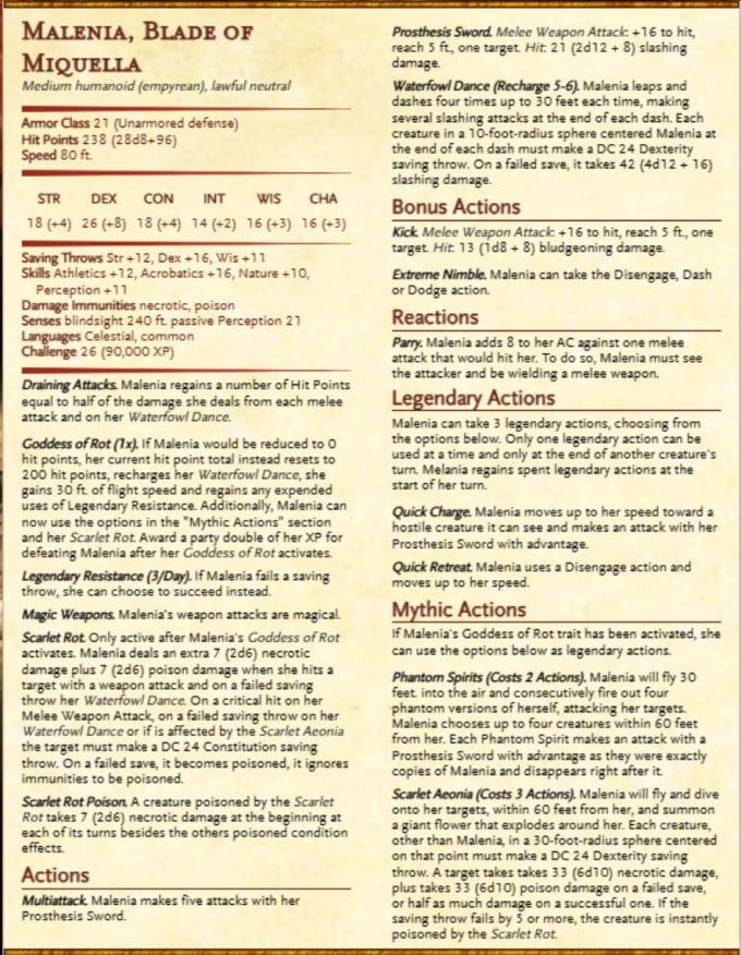 Crea blocchi di statistiche npcs e mostri per la tua campagna dnd 5e