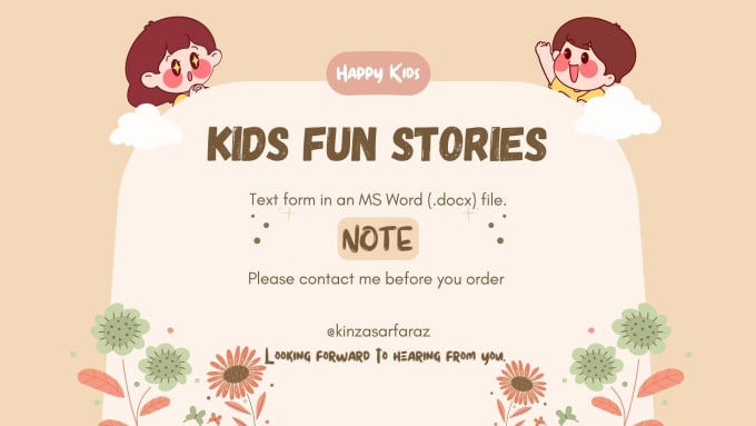 Entertain you with all kind of kids stories in low price by Kinza