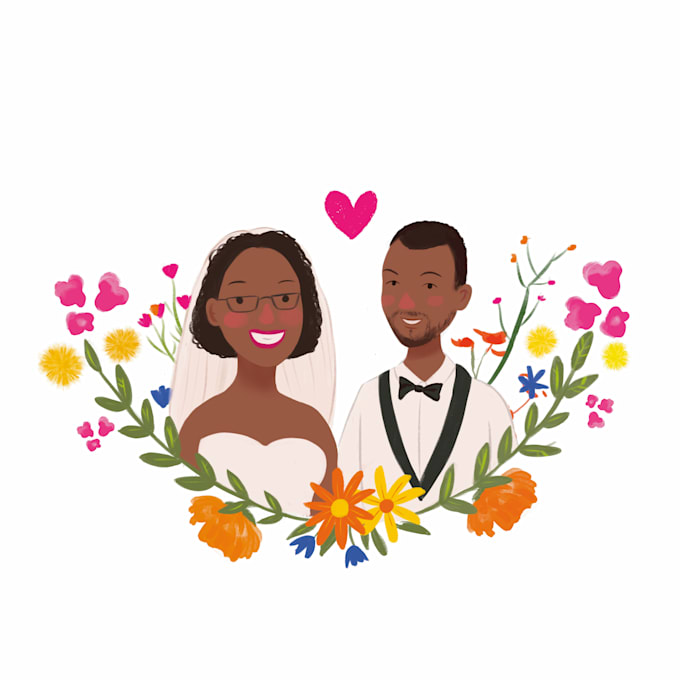 draw a cute couple or family portrait