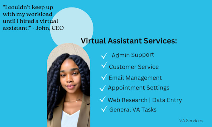 be your virtual assistant for admin support and data entry