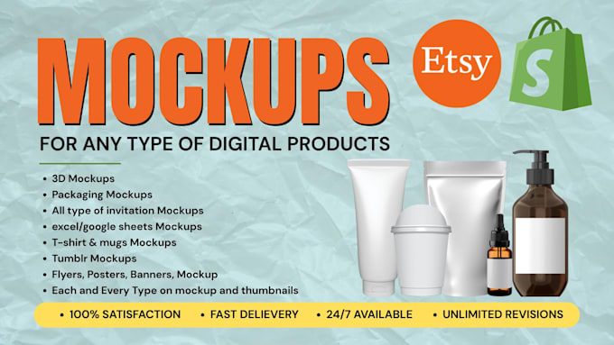 design etsy digital products with mockups