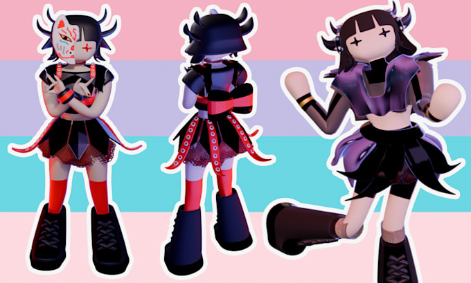 create 3d kawaii characters, mascots or original characters