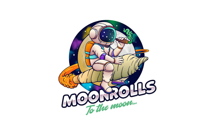 design hippest astronaut smoking cannabis logo