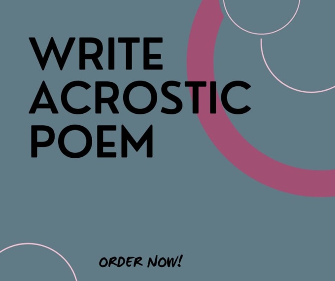 Write you an acrostic poem by Mee_yu | Fiverr